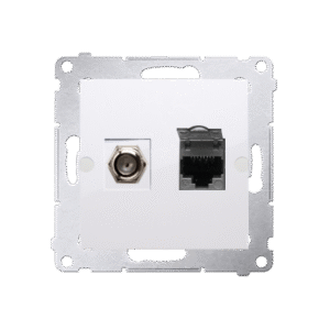 SIMON 54 MODUŁ BIAŁY GNIAZDO TV TYP F + GNIAZDO KOMPUTEROWE 1X UAE 8 CAT.6 FTP PŁASKIE