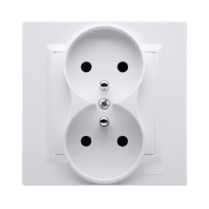 SIMON 10 WHITE SOCKET Z/U 2X SCREW TERMINALS 16A 250V