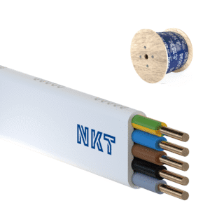 YDYP 5X 4 ŻO BIAŁY PRZEWÓD INSTALACYJNY PŁASKI DRUT 450/750V KL.1 BĘBEN