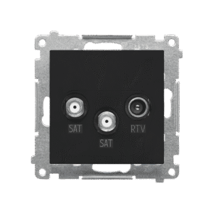 SIMON 55 MODUŁ CZARNY MAT GNIAZDO 2XSAT-RTV 2X 5 MHZ÷2,4 GHZ