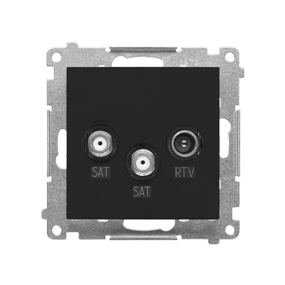 SIMON 55 MODUŁ CZARNY MAT GNIAZDO 2XSAT-RTV 2X 5 MHZ÷2,4 GHZ