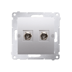 MODUŁ SREBRNY MAT GNIAZDO 2X TV TYP F