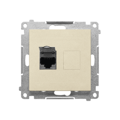 SIMON 55 CHAMPAGNE MODULE MAT COMPUTER SOCKET 1X UAE 8 CAT.6 UTP WITH DUST COVER FLAT