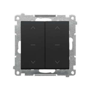 SIMON 55 BLACK MAT MODULE SHUTTER BUTTON 2X 1-0-2 SPRING CLAMP TERMINALS 10A 250V