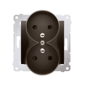 SIMON 54 MODUŁ BRĄZ MAT GNIAZDO 2X Z/U Z PRZESŁONAMI ZACISKI ŚRUBOWE 16A 250V