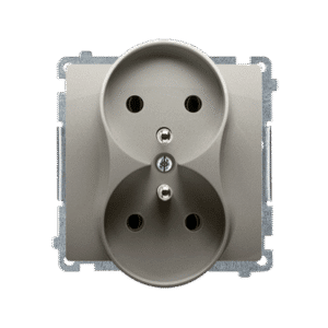 SIMON BASIC MODUŁ SATYNA GNIAZDO 2X Z/U ZACISKI ŚRUBOWE 16A 250V