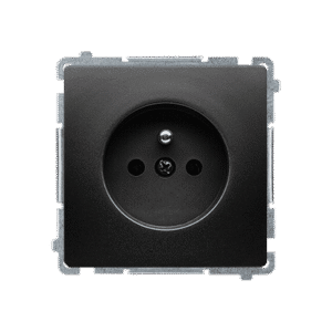 SIMON BASIC BLACK MATT MODULE SOCKET 1X Z/U SCREW TERMINALS 16A 250V