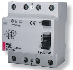EFI-4 100A/ 100MA/AC WYŁĄCZNIK RÓŻNICOWY 100A 4P 4M 100MA AC 10KA