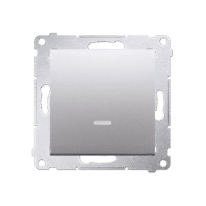 SIMON 54 MODUŁ SREBRNY MAT ŁĄCZNIK 1-BIEGUNOWY PODŚWIETLANY LED ZACISKI SPRĘŻYNOWE 10AX 250V