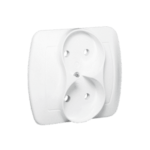 SIMON AKORD WHITE SOCKET 2X B/U SCREW TERMINALS 16A 250V