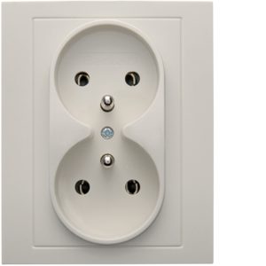 B.KWADRAT KREM GNIAZDO 2X Z/U ZACISKI ŚRUBOWE 16A 250V komplet (5361838982)