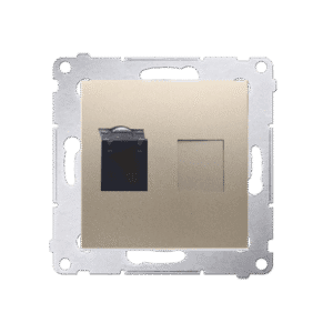 GNIAZDO KOMPUTEROWE 1X UAE 8 CAT.6 UTP Z OSŁONĄ PRZECIWKURZOWĄ