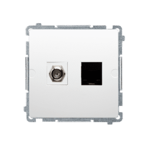 SIMON BASIC MODUŁ BIAŁY GNIAZDO TV TYP F + GNIAZDO KOMPUTEROWE 1X UAE 8 CAT.6 UTP