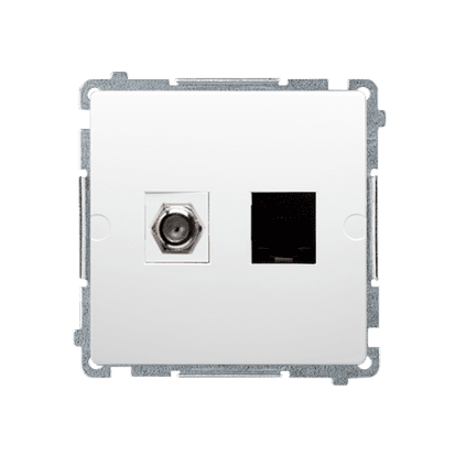 SIMON BASIC MODUŁ BIAŁY GNIAZDO TV TYP F + GNIAZDO KOMPUTEROWE 1X UAE 8 CAT.6 UTP