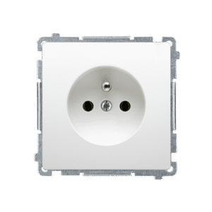 SIMON BASIC MODULE WHITE SOCKET 1X S/U SCREW TERMINALS 16A 250V