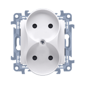 SIMON 10 WHITE MODULE SOCKET 2X B/U SCREW TERMINALS 16A 250V