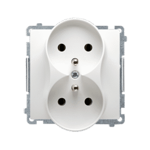 SIMON BASIC WHITE MODULE SOCKET 2X S/U SCREW TERMINALS 16A 250V