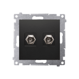 SIMON 54 MODUŁ CZARNY MAT GNIAZDO 2X TV TYP F