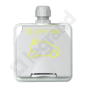 PLEXO66 GREEN'UP SZARY GNIAZDO NT 1X Z/U Z KLAPKĄ IP66 ZACISKI ŚRUBOWE 16A 230V