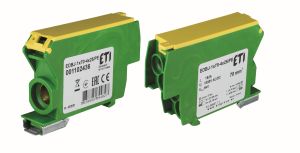 EDBJ-1X70-4X25/PE DISTRIBUTION BLOCK 192A (1X4-70MM2/4X1.5-25MM2) YELLOW-GREEN