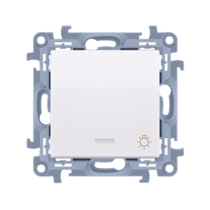 SIMON 10 MODUŁ BIAŁY PRZYCISK "ŚWIATŁO" PODŚWIETLANY LED ZACISKI ŚRUBOWE 10AX 250V