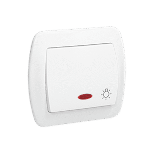 SIMON AKORD BIAŁY PRZYCISK "ŚWIATŁO" PODŚWIETLANY ZACISKI ŚRUBOWE 10AX 250V