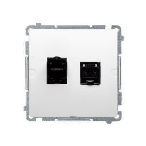 SIMON BASIC WHITE MODULE COMPUTER SOCKET 2X UAE 8 CAT.6 UTP FLAT WITH DUST COVER