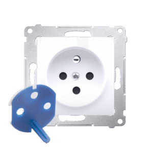 SIMON 54 WHITE MODULE SOCKET 1X Z/U DATA WITH KEY SCREW TERMINALS 16A 250V