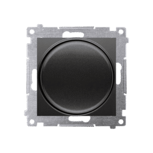 SIMON 54 BLACK MAT DIMMER PUSH-AND-ROTATE 1-POLE LED 2-250W SCREW TERMINALS 230