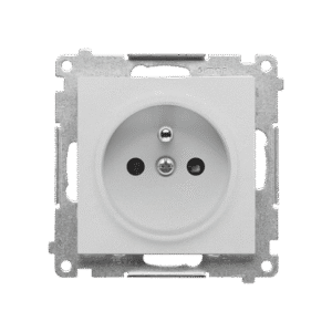 SIMON 55 ALUMINUM MODULE SOCKET 1X S/U WITH SHUTTERS SPRING CLAMP 16A 250V