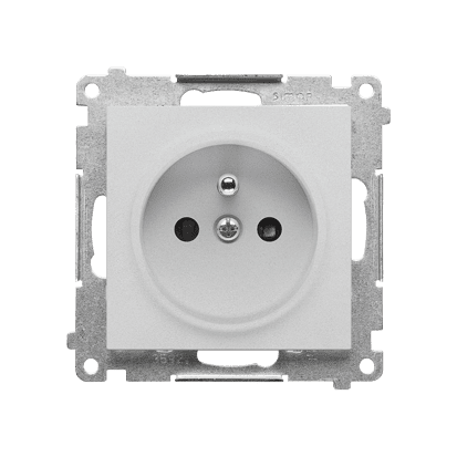 SIMON 55 ALUMINUM MODULE SOCKET 1X S/U WITH SHUTTERS SPRING CLAMP 16A 250V