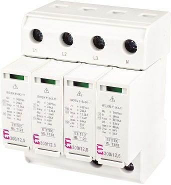 ETITEC ML T123 300/12.5 4+0 SURGE PROTECTOR T1+T2+T3 B+C+D 4P 4M 1.5KV TNS