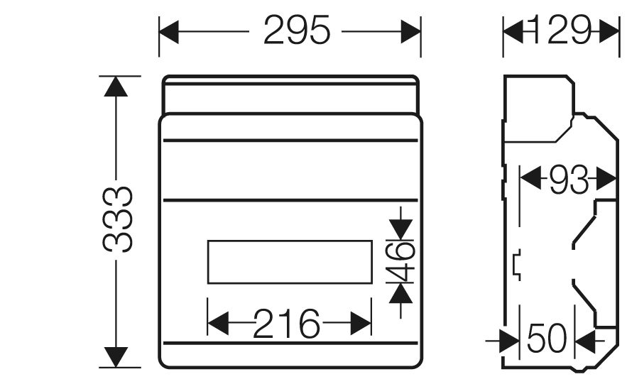 KV 8112 ROZDZIELNIA PLASTIKOWA NT 12M 1X 12M IP65 333X295X129 DRZWI DYMNE SZARY