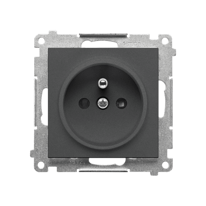 SIMON 55 GRAPHITE MODULE SOCKET 1X Z/U WITH SHUTTERS SPRING CLAMP 16A 250V