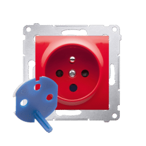 SIMON 54 MODULE RED SOCKET 1X S/U DATA WITH KEY SCREW TERMINALS 16A 250V