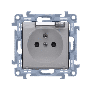 SIMON 10 WHITE MODULE SOCKET 1X Z/U WITH SMOKE COVER IP44 SPRING CLAMP 16A 250V