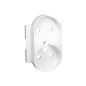 SIMON 82 WHITE MODULE PLATE FOR SOCKETS 2X Z/U WITH COVERS FOR DETAIL FRAMES