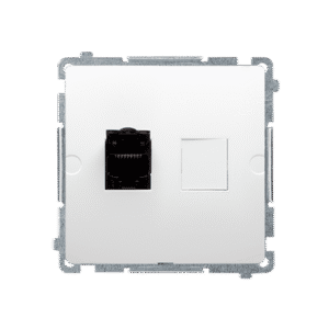 SIMON BASIC WHITE MODULE COMPUTER SOCKET 1X UAE 8 CAT.6 UTP FLAT WITH DUST COVER