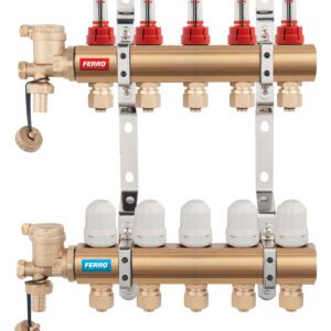 ROZDZIELACZ 8-DROGOWY Z ZAWORAMI TERMOSTATYCZNYMI I PRZEPŁYWOMIERZAMI, STANDARD