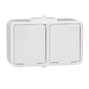 Schneider Electric Cedar, double socket 2P+PE, IP44, white, NT230H01
