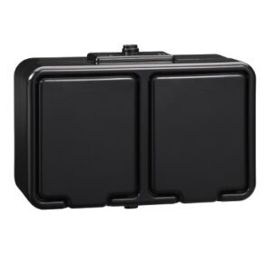 Schneider Electric Cedar, double socket 2P+PE, IP44, black, NT230H05