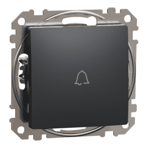 SEDNA DESIGN MODUŁ CZARNY ANTRACYT PRZYCISK "DZWONEK" ZACISKI SPRĘŻYNOWE 10AX 250V