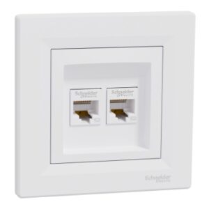 Schneider Electric Asfora, computer socket 2x RJ45 cat.5e, UTP, white, EPH4400121