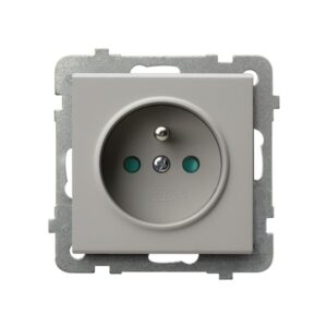 SONATA CASHMERE SINGLE SOCKET WITH EARTHING AND SHUTTERS FOR CURRENT PATHS