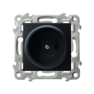 SZAFIR MODUŁ CZARNY METALIK GNIAZDO 1X ZACISKI ŚRUBOWE 16A 250V