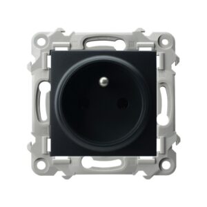 SZAFIR MODUŁ CZARNY METALIK GNIAZDO 1X Z/U ZICISKI ŚRUBOWE 16A 250V