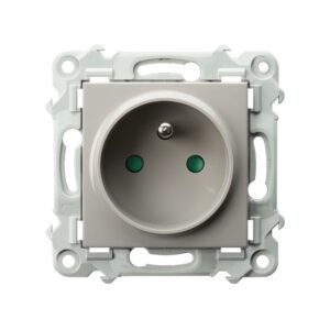 SZAFIR KASZMIROWY BEŻ GNIAZDO POJEDYNCZE Z UZIEMIENIEM Z PRZESŁONAMI TORÓW PRĄDOWYCH