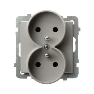 SONATA CASHMERE DOUBLE SOCKET WITH GROUNDING FRAMELESS MODULE