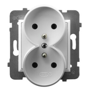 ARIA MODUŁ BIAŁY GNIAZDO 2X Z/U ZACISKI ŚRUBOWE 16A 250V