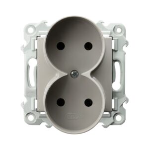 SZAFIR KASZMIROWY BEŻ GNIAZDO PODWÓJNE MODUŁ BEZ RAMKI